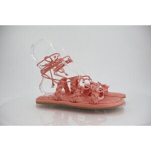 Sam Edelman Zariah Gladiator Sandals Women Size 8 Pink Faux Leather Braided Flat